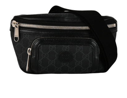 Belt Bag, &pound;550, Handbags, Black, Canvas/Leather, Front view